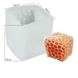 Cubo favo de mel scented vela gesso molde de silicone grau alimentício mousse de chocolate forma de cubo 3d moldes presente de casamento decoração para casa