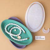 Handmade Concreto Oval Silicone Moldes, 3D Lua Escultura, Estrela De Gesso, Molde De Fundição, Placa De Armazenamento De Jóias, Artesanato Decoração De Casa, DIY