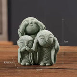 Guofeng-Zen Cimento Pequeno Buda Escultura Silicone Molde, Tabletop Gesso, Chá Pet, Fish Tank, Paisagem Molde Buda