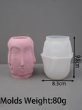 Face Lips Jar Moldes De Silicone, Vasos De Concreto, Frasco De Armazenamento, Pen Holder, Copos De Vela, Ornamento De Resina De Molde, Artesanato De Arte, Artesanato De Gesso