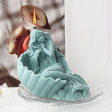 Dormir Sereia Vela Molde Silicone Conch Mulher Sabão Resina Gesso Molde Corpo Humano Gelo Chocolate Baking Set Home Decor Presentes
