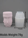 Face Lips Jar Moldes De Silicone, Vasos De Concreto, Frasco De Armazenamento, Pen Holder, Copos De Vela, Ornamento De Resina De Molde, Artesanato De Arte, Artesanato De Gesso