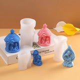 3D Silicone Vela Mold, Religioso Natividade Mold, Aromaterapie, Stone House Scene, Estátua Retrato, Santo Religioso, Material do feriado