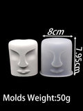 Nórdico Artistico Face Silicone Mold, DIY Cilindro de Vela de Gesso, 3D Abstrato Face Moldes, Ornamento Criativo, Home Decor Suprimentos