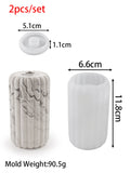 Garrafa De Aromaterapia Cilíndrica Molde De Silicone, DIY Cimento De Gesso, Inserção De Vaso, Recipiente Perfumado, Ornamento De Fundição, Decoração De Casa