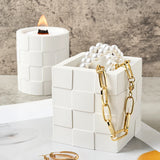 Molde de vela perfumada em mosaico, molde de silicone, faça você mesmo, quadrado, redondo, suporte de caneta, vaso de flores, molde de resina, gesso criativo, artesanato, presente, decoração de casa