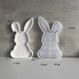 Bandeja de coelho molde de silicone diy coelhinho da páscoa concreto armazenamento de cimento prato molde placa de exibição de jóias moldes de fundição de resina de gesso