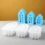 Casa 3D Castiçal Moldes, Janela Oca, Molde Do Castiçal, Gesso, Concreto Scented Stand, DIY Artesanato Presente, Home Decor