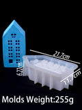 Casa 3D Castiçal Moldes, Janela Oca, Molde Do Castiçal, Gesso, Concreto Scented Stand, DIY Artesanato Presente, Home Decor
