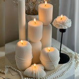 2024 diy fio bola vela molde de silicone tricô fio coração vela molde fio cilindro resina cimento gesso moldes presente natal