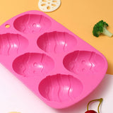 Moldes de silicone para bolo, mousse de ovo de páscoa com 6 buracos, fácil desmoldar, elipse, chocolate, presentes de festival, moldes de velas perfumadas, decoração de festa diy