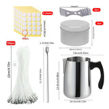 Conjunto de pote de cera para castiçal, 206 peças, suporte de ferro para velas perfumadas, ferramentas para fazer velas, jarra de velas, decoração de festa em casa, presentes de aniversário