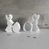 Diy coelho castiçal molde de silicone coelhinho da páscoa aroma castiçal molde gesso gotejamento ornamento decoração festa em casa presentes de páscoa