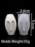 Nórdico Artistico Face Silicone Mold, DIY Cilindro de Vela de Gesso, 3D Abstrato Face Moldes, Ornamento Criativo, Home Decor Suprimentos