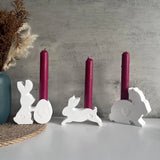 Diy coelho castiçal molde de silicone coelhinho da páscoa aroma castiçal molde gesso gotejamento ornamento decoração festa em casa presentes de páscoa