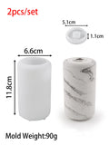 Garrafa De Aromaterapia Cilíndrica Molde De Silicone, DIY Cimento De Gesso, Inserção De Vaso, Recipiente Perfumado, Ornamento De Fundição, Decoração De Casa