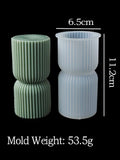 Vertical Stripe Silicone Vela Molde, DIY Geométrica Cilíndrica Vela Perfumada, Gesso Derramando Resina Molde, Mesa Home Decor, Novo