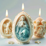 3D Páscoa Jesus Ovo Vela Molde, Molde De Silicone, Molde Virgem Maria, Resina Jesus Ovo, Moldes De Gesso, Presente De Páscoa, Novo, 2024