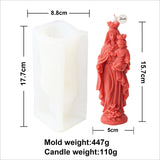 3d diy virgem maria vela molde de silicone jesus resina molde deusa maria estátua concreto cimento gesso molde de silicone presente de natal