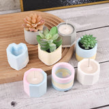 Vaso de flores de concreto redondo com 3 buracos, molde de silicone, molde de concreto de gesso para vaso de flores suculentas, decoração de vela de aromaterapia diy