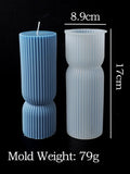 Vertical Stripe Silicone Vela Molde, DIY Geométrica Cilíndrica Vela Perfumada, Gesso Derramando Resina Molde, Mesa Home Decor, Novo