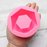 Base de vela de polígono geométrico molde de silicone suculento vaso vaso de flores suporte de vela molde criativo cimento moldes de resina de gesso