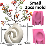 Novo 14-24cm grande vaso minimalista nórdico resina molde de silicone forma geométrica irregular vaso concreto cimento gesso molde de silicone