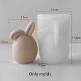 Ovo de páscoa coelho forma de ovo molde de silicone vela gesso ornamento molde decoração vela fazendo suprimentos