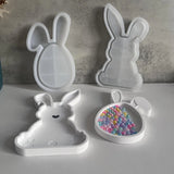 Bandeja de coelho molde de silicone diy coelhinho da páscoa concreto armazenamento de cimento prato molde placa de exibição de jóias moldes de fundição de resina de gesso
