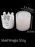3D Ring House Silicone Moldes para Resina Concreto, Castelo de Janela Oca, Castiçal Molde, Casa Em Forma De Ornamento, Decoração De Gesso