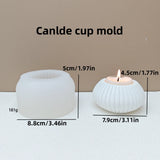 Molde De Vaso Listrado De Silicone Suporte De Vela De Cimento Concreto, vaso De Plantas Suculentas Circulares, Molde De Gesso DIY
