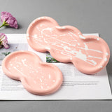 Molde De Silicone Redondo para DIY, Handmade Plum Blossom Shape, Coaster, Gesso, Bandeja De Armazenamento De Concreto, Flower Pot Base, Home Decor