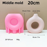 14-24cm grande dobrado listrado donut vaso resina molde de silicone onda listrado vaso concreto cimento gesso molde vaso geométrico molde