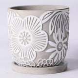Vaso de plantas europeu de concreto, molde de silicone, decoração simples de folhas de flores, padrão em relevo, vaso de flores de cimento, moldes de silicone